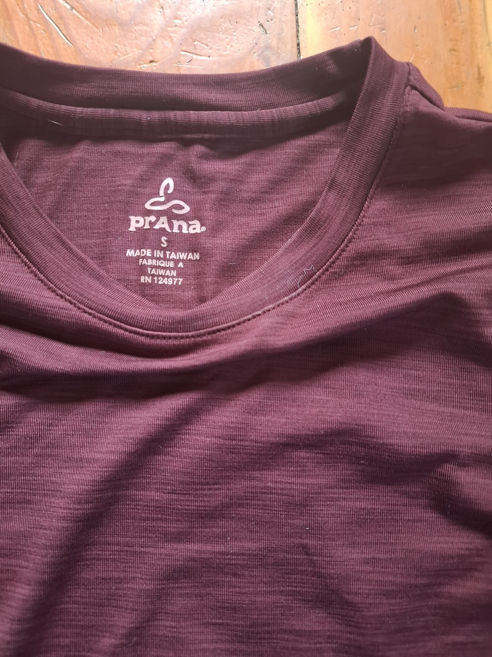 Prana Women's Maroon Long Sleeve Crew Neck Tee
